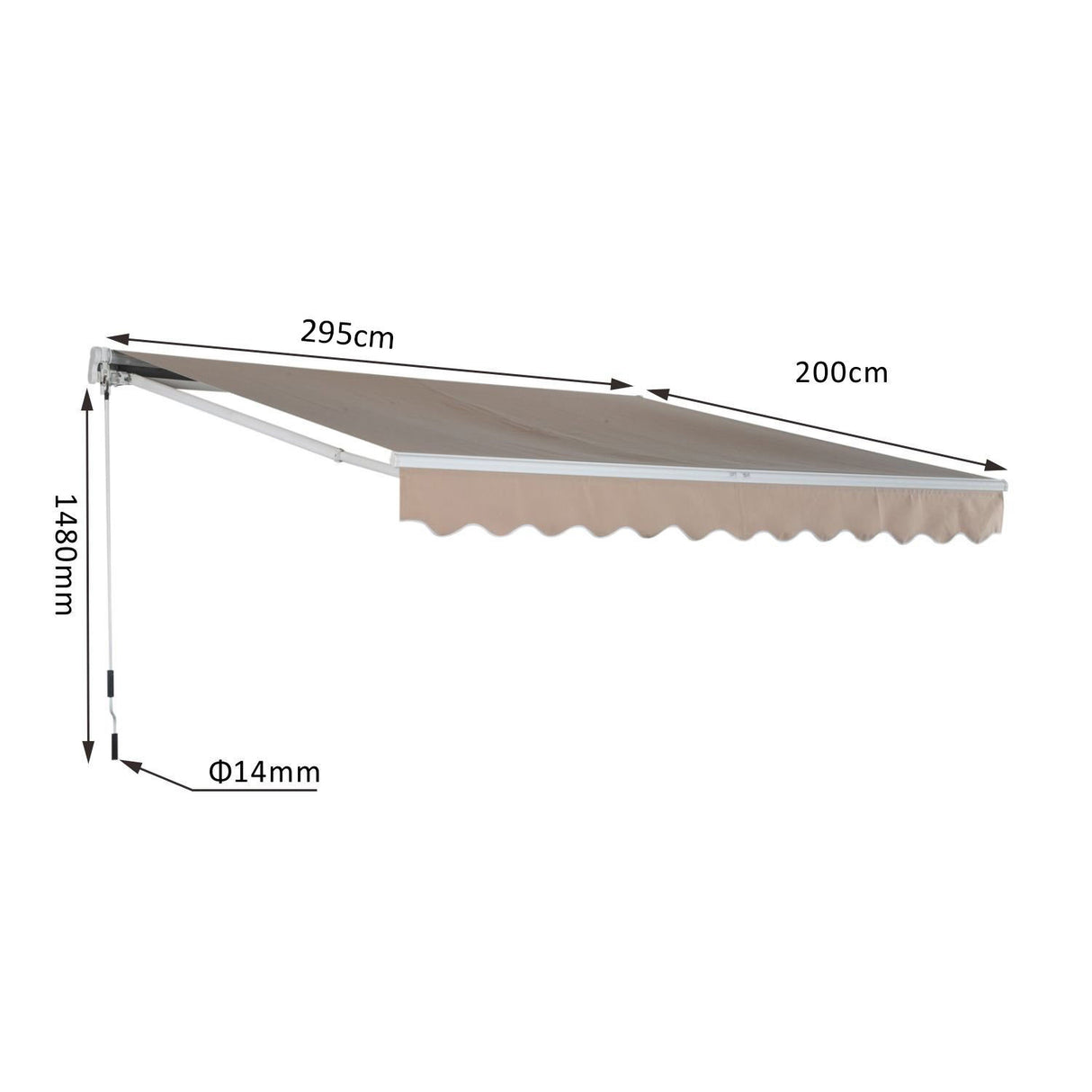 easycomfort easycomfort tenda a braccio da sole avvolgibile manuale in poliestere impermeabile 295 x 200cm ean 8055776916163