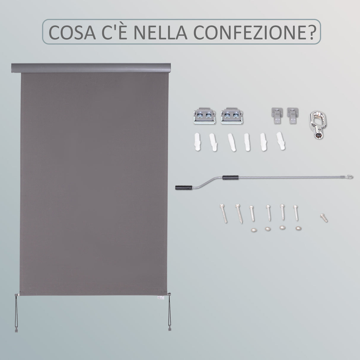 easycomfort easycomfort tenda avvolgibile parasole con manovella installazione a muro o soffitto 120x200cm grigio