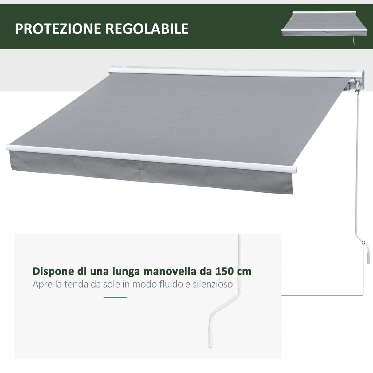 easycomfort easycomfort tenda da sole a bracci avvolgibile per esterno 250x200cm grigio ean 8055776915791