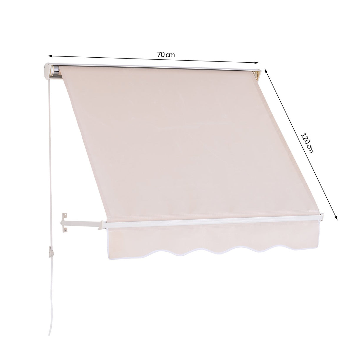 easycomfort easycomfort tenda da sole avvolgibile a caduta a parete per esterno in alluminio beige 70 x 120cm ean 8054144138053