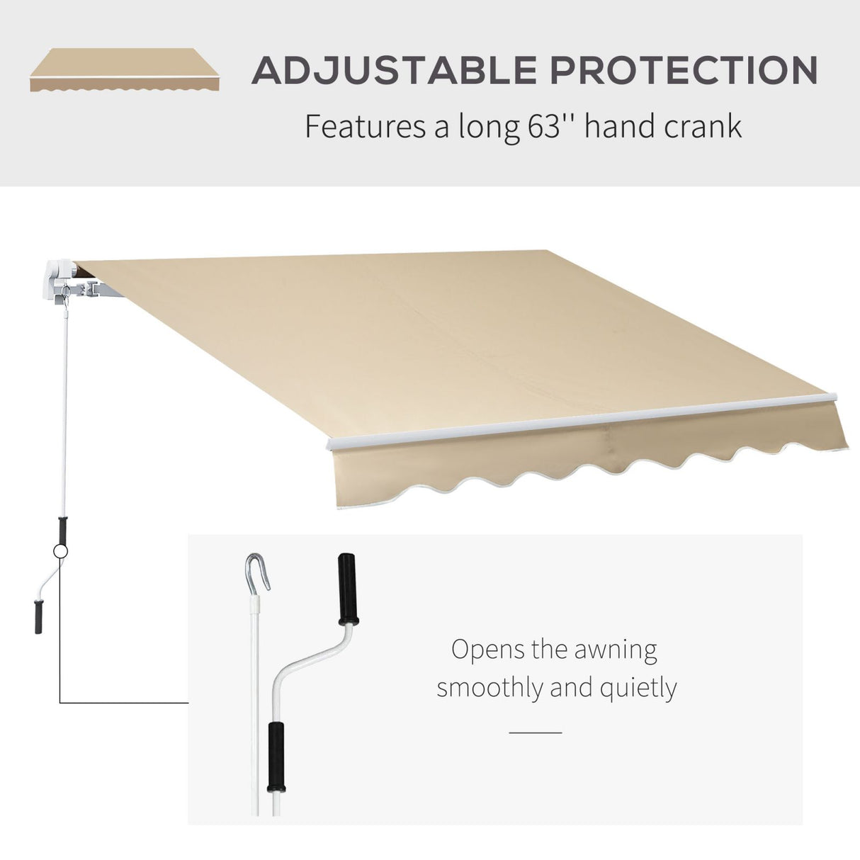 easycomfort easycomfort tenda da sole avvolgibile parasole a parete manuale impermeabile beige 2 5x2m ean 8054111845786