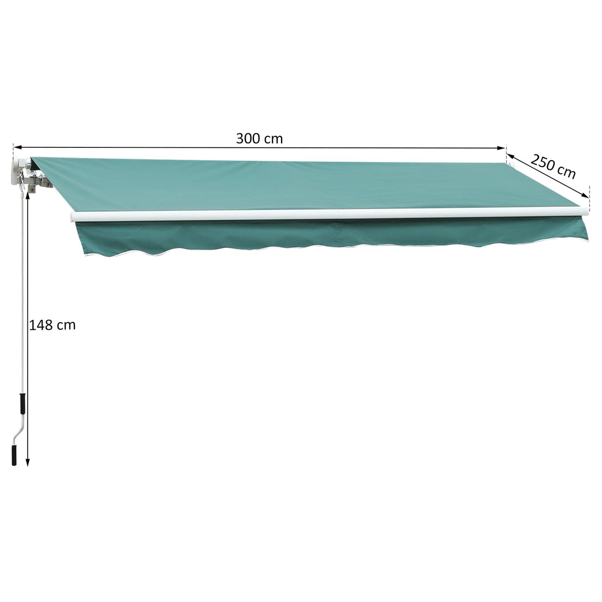 easycomfort easycomfort tenda da sole da esterno avvolgibile a parete impermeabile verde scuro 3x2 5m ean 8055776914879