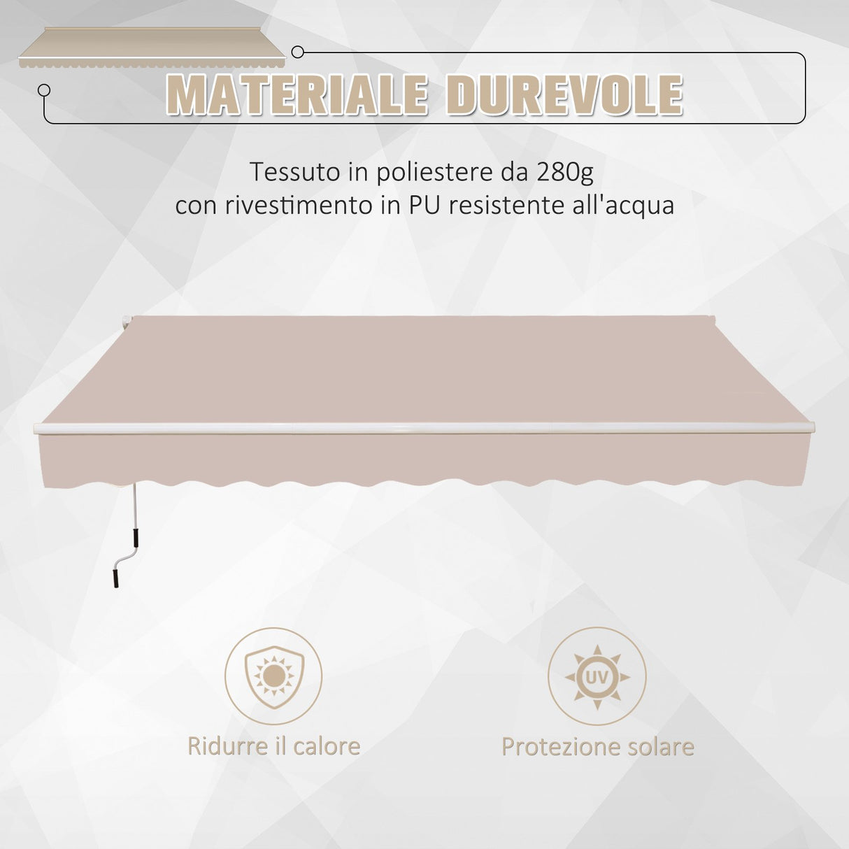 easycomfort easycomfort tenda da sole per esterno a bracci 3 5x2 5m con manovella metallo e poliestere beige ean 8055776912967