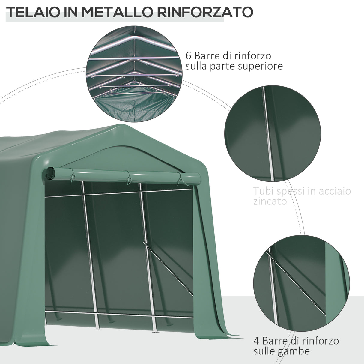 easycomfort easycomfort tendone da giardino per auto con ingresso a cerniera e picchetti 600x255 310x255cm verde