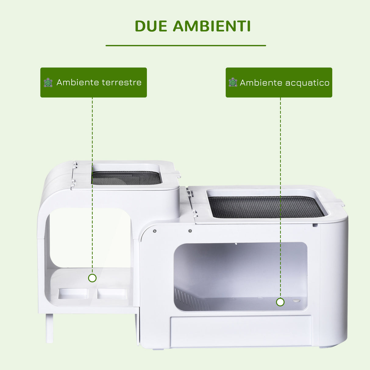 easycomfort easycomfort terrario per tartarughe dacqua con 2 piattaforme apribili tartarughiera vasca per tartarughe bianco