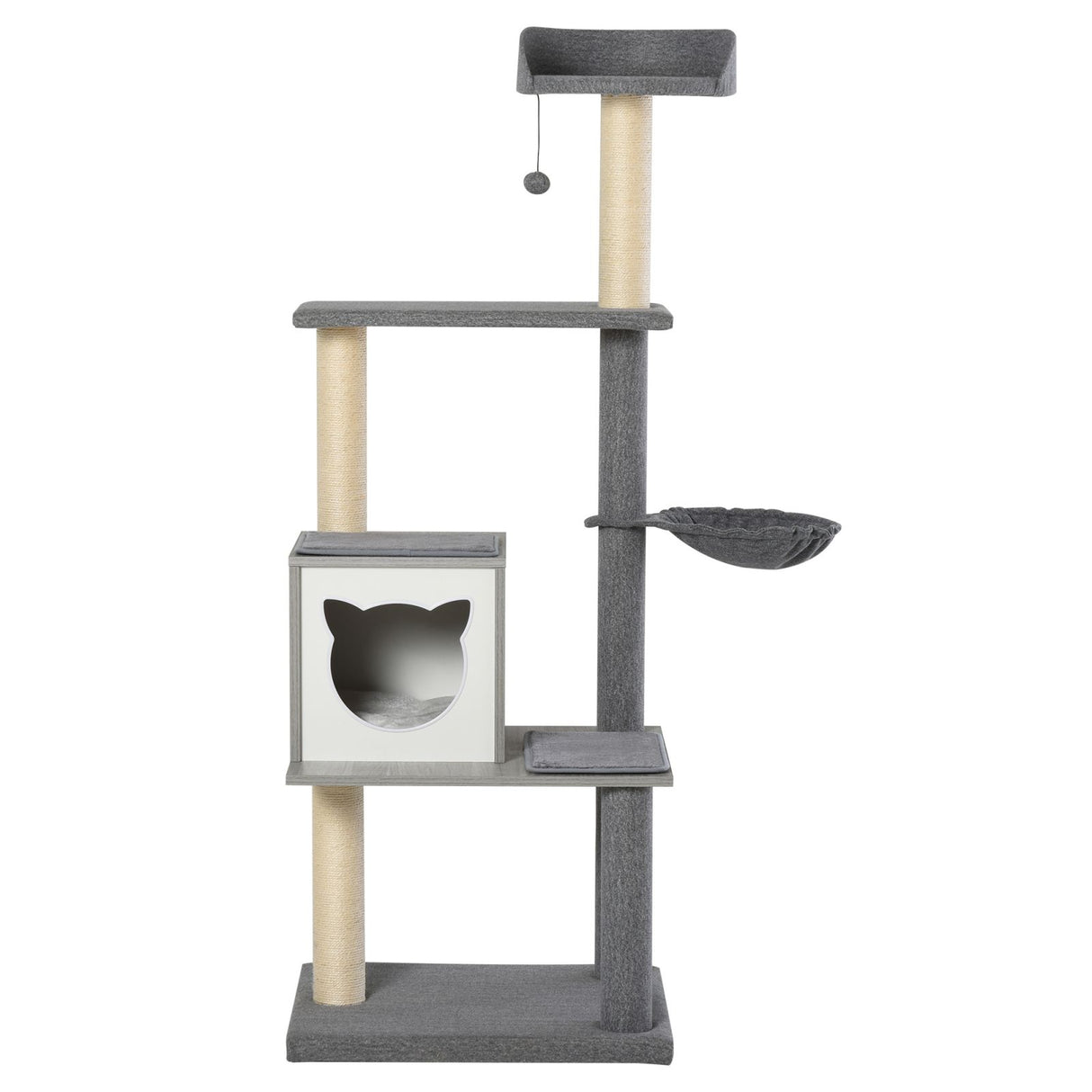 easycomfort easycomfort tiragraffi per gatti multi attivita con cuccia palla cestino sospeso grigio ean 8054144135533