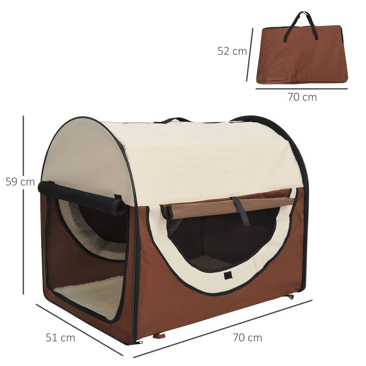 easycomfort easycomfort trasportino per cani pieghevole caffe 70x51x59cm ean 8054111849395