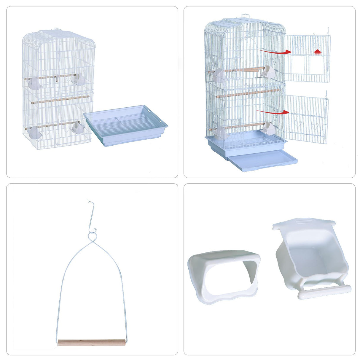 easycomfort easycomfort voliera per uccelli gabbia per uccelli voliera pappagalli bianco 47 5x36x91cm ean 8054111849418