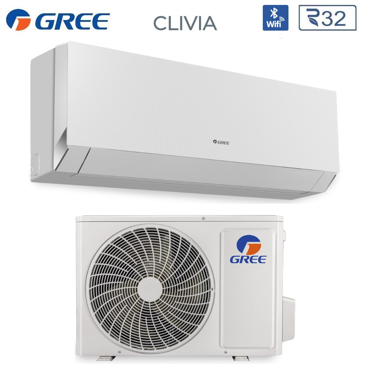 gree climatizzatore condizionatore gree inverter serie clivia white 12000 btu gwh12aucxb k6dna1ai r 32 wi fi integrato aa colore bianco