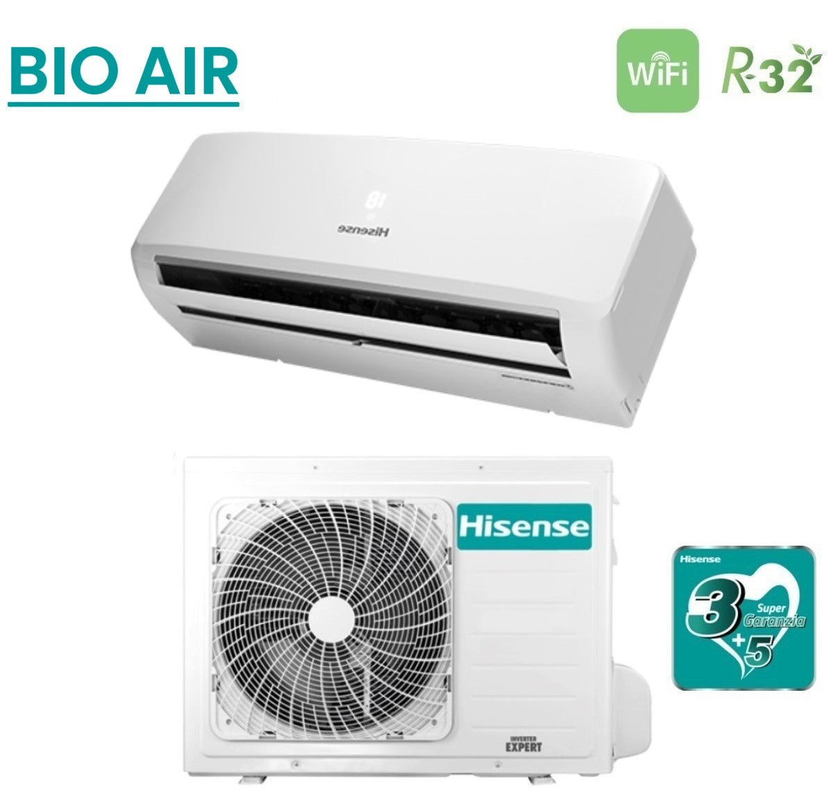 hisense climatizzatore condizionatore hisense inverter serie bio air 9000 btu tdve090ag tdve090aw r 32 wi fi integrato classe aa