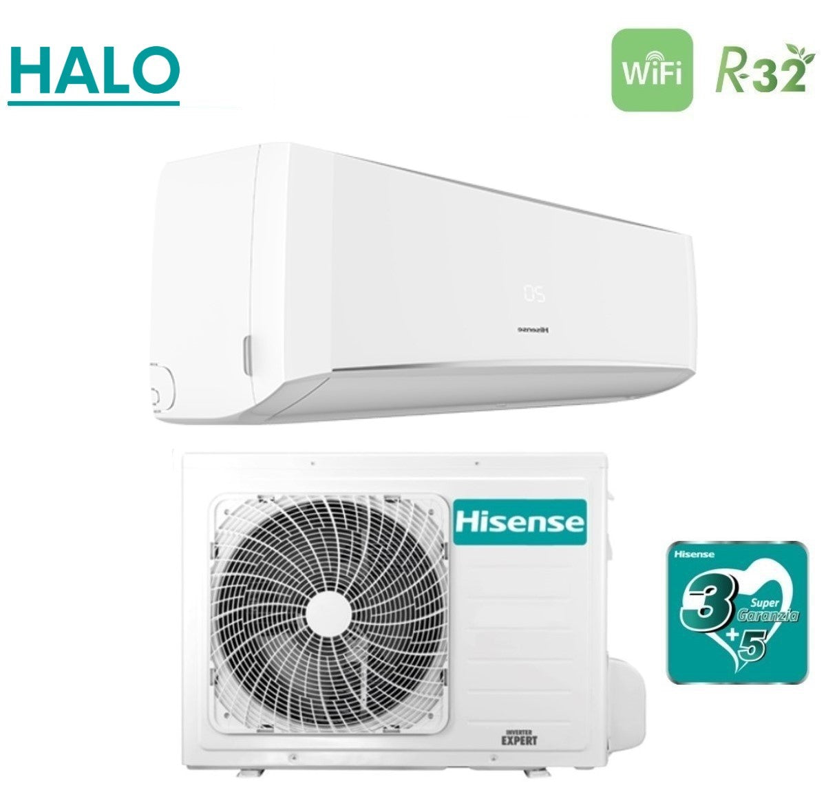 hisense climatizzatore condizionatore hisense inverter serie halo 12000 btu cbyr1203g r 32 wi fi integrato aa