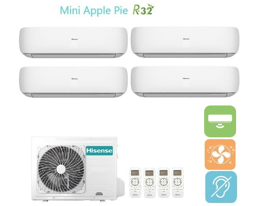hisense climatizzatore condizionatore hisense quadri split inverter serie mini apple pie 99912 con 4amw81u4raa r 32 wi fi optional 90009000900012000