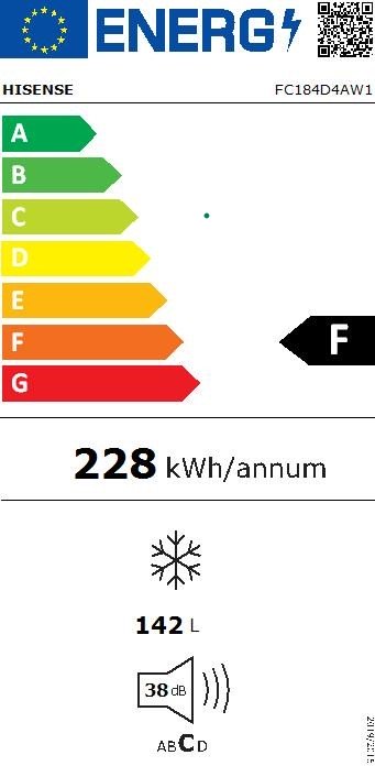 hisense congelatore a pozzo hisense 142 litri fc184d4aw1 classe f