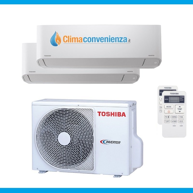 toshiba climatizzatore condizionatore dual split inverter toshiba mirai r32 1300013000 con ras 2m14u2avg e 1313 btu ean 8059657010476