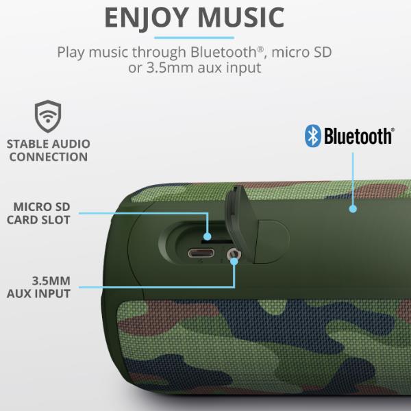 trust speaker portatile senza fili trust caro max 20w water resistance usb aux sd ean 8713439239607