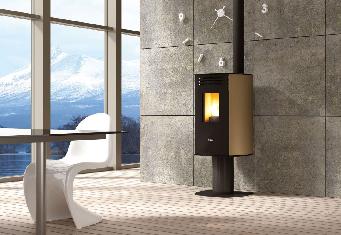 anselmo cola stufa a pellet anselmo cola mod swing ermetica 65 kw wi fi vari colori disponibili novita nera ean 99811815