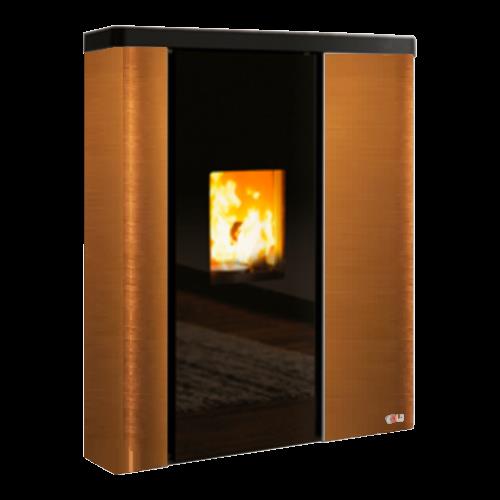 anselmo cola stufa a pellet ventilata anselmo cola blues ermetica 8 kw in acciaio e maiolica wi fi integrato disponibile in vari colori ean 99810962