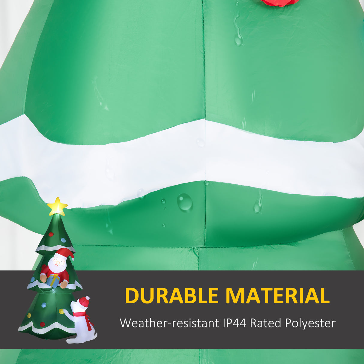 easycomfort easycomfort albero di natale gonfiabile con babbo natale e cagnolino luci led e gonfiatore incluso 112x80x180cm