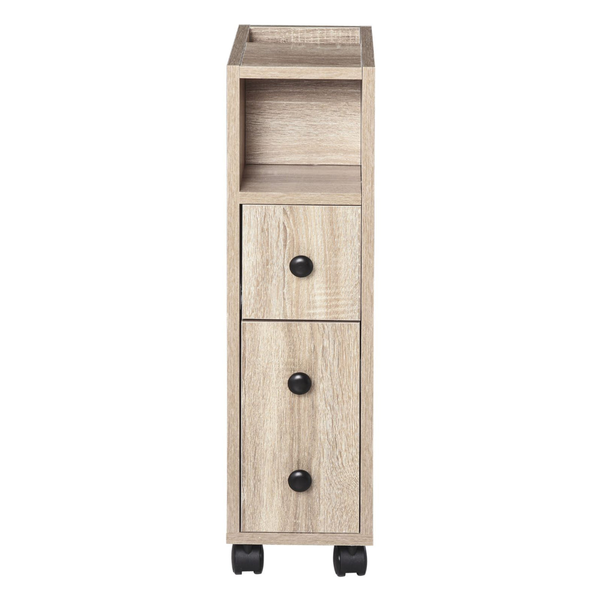 easycomfort easycomfort armadietto da bagno a colonna design compatto 4 ruote color rovere ean 8054111841085