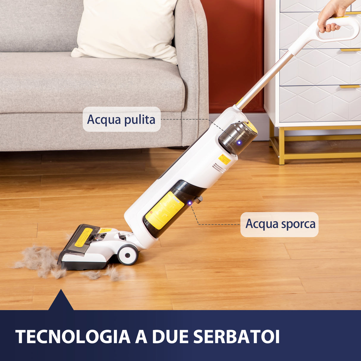 easycomfort easycomfort aspirapolvere senza fili wet dry scopa elettrica lavapavimenti con 2 serbatoi