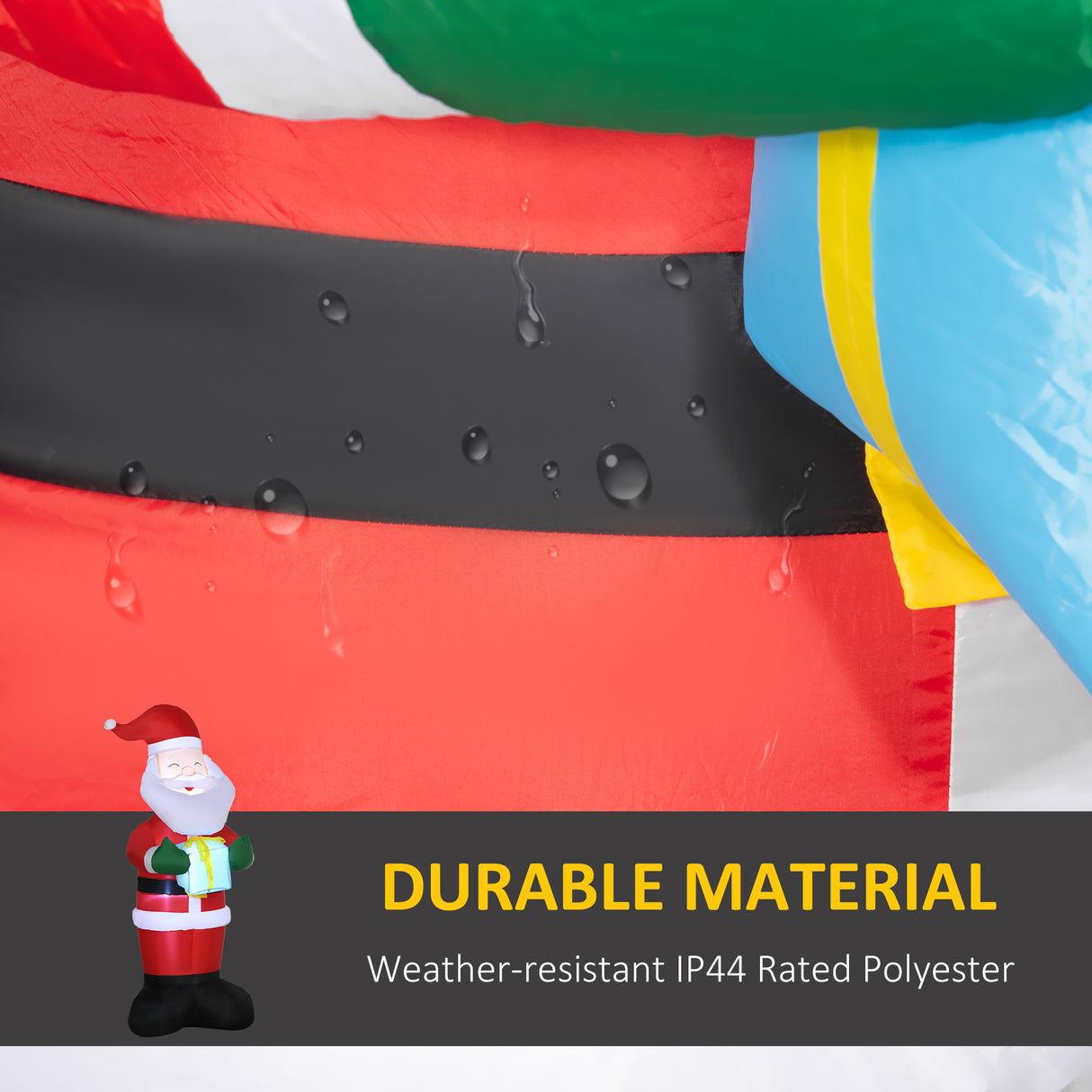 easycomfort easycomfort babbo natale gonfiabile con regalo 3 luci led e gonfiatore incluso 77x68x184cm