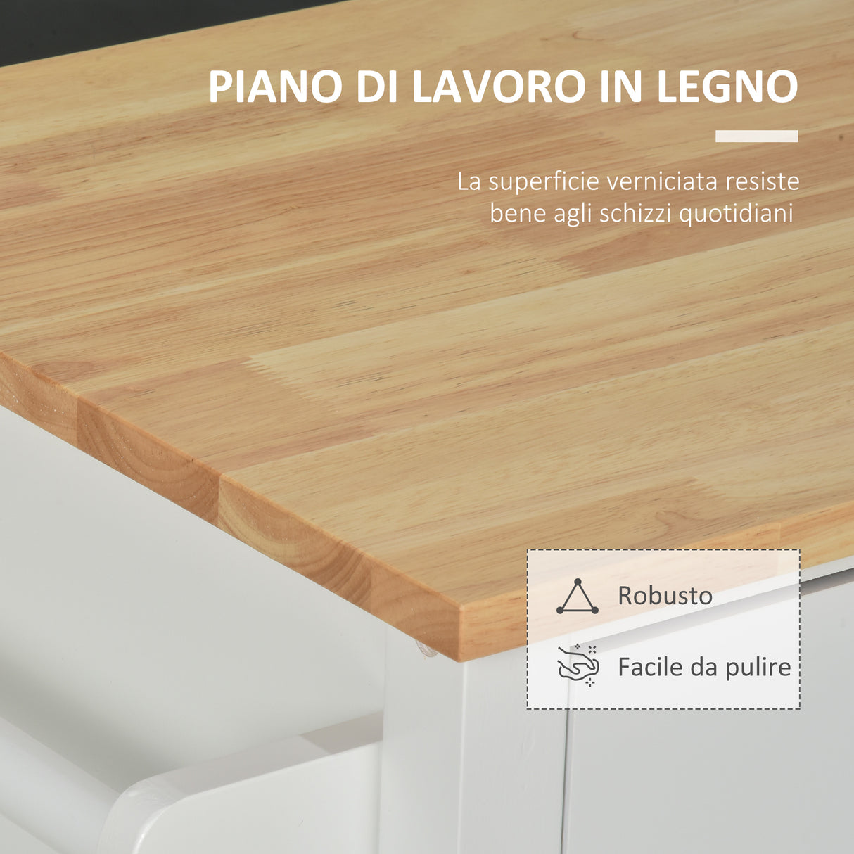 easycomfort easycomfort carrello con ruote salvaspazio penisola cucina in legno massiccio 1 cassetto 1 armadietto 3 ripiani e 4 ruote 107 5x48x89 cm