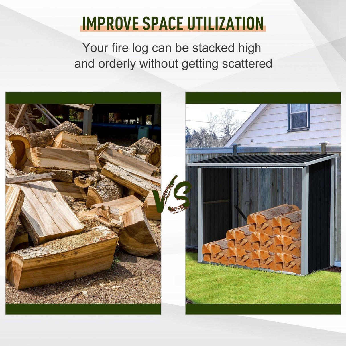 easycomfort easycomfort casetta porta legna legnaia da esterno in acciaio tetto inclinato e scolo acqua ean 8054144136981