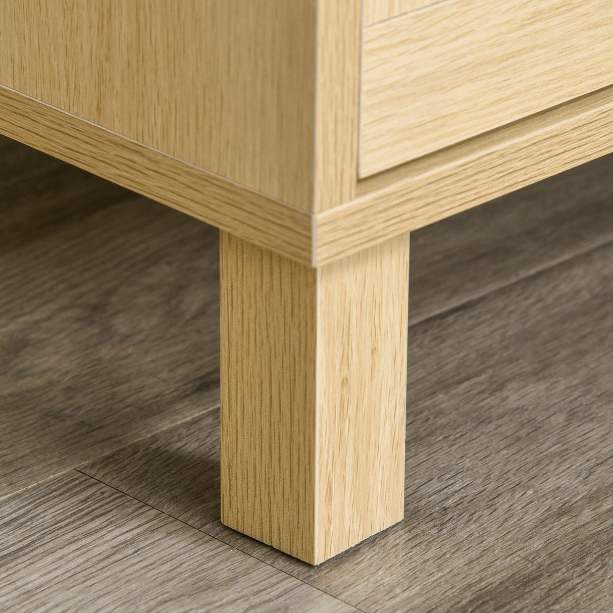 easycomfort easycomfort cassettiera con 3 cassetti in rattan color legno naturale 80x40x80cm