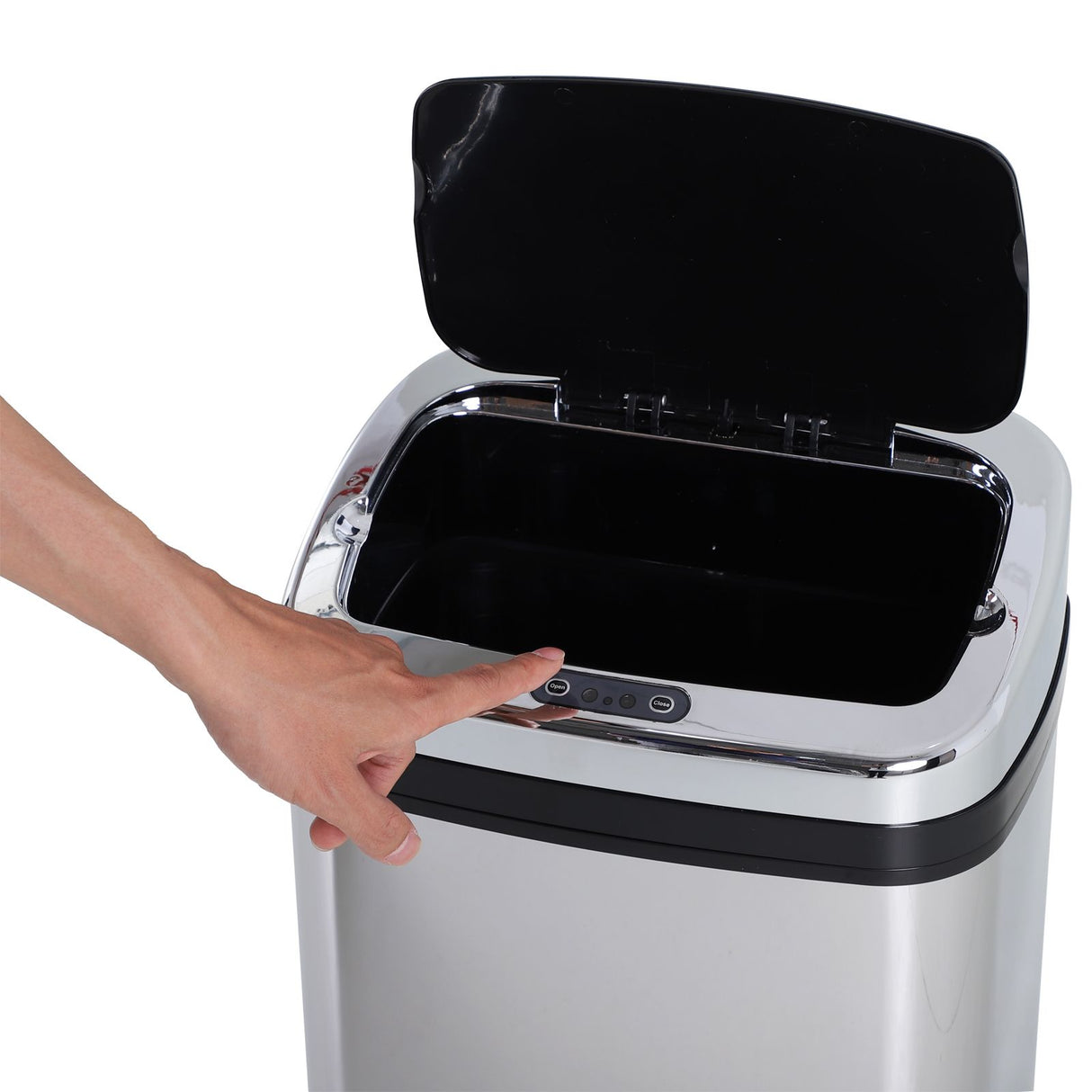 easycomfort easycomfort cestino dei rifiuti rettangolare in acciaio inox con sensore automatico 50l ean 8054111841733