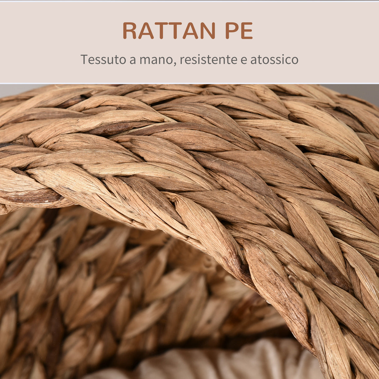 easycomfort easycomfort cuccia per gatti rialzata in giacinto dacqua e ferro con cuscino rimovibile e lavabile 50x42x60 cm marrone