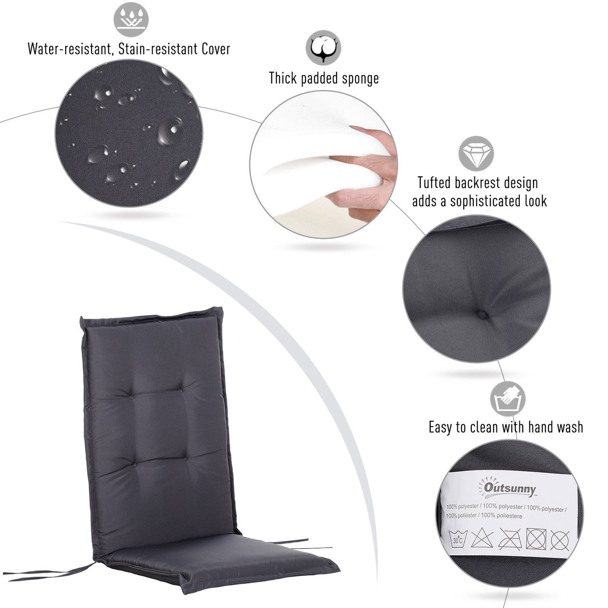 easycomfort easycomfort cuscino imbottito impermeabile per sedie e sdraio da esterno 120 x 50 x 6 cm ean 8054111848060