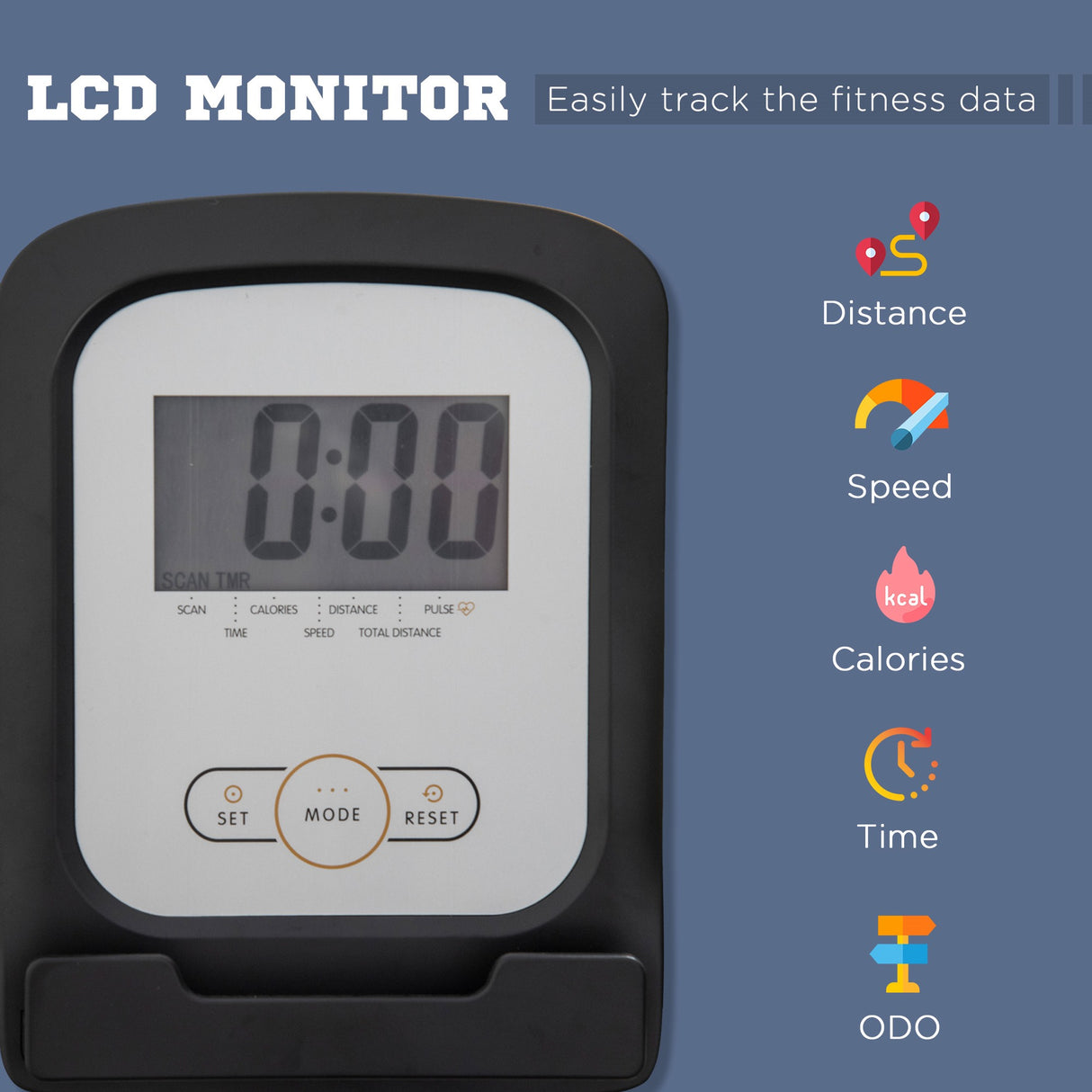 easycomfort easycomfort cyclette orizzontale recumbent con 8 livelli di resistenza schermo lcd e seduta regolabile 122 137x62x103 cm