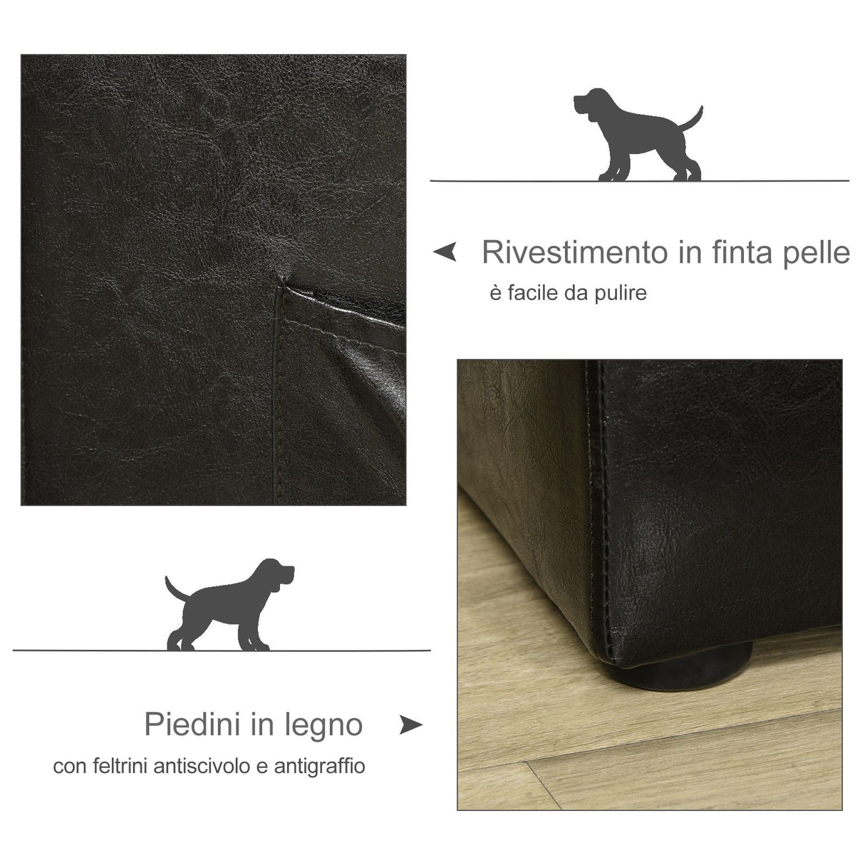 easycomfort easycomfort divanetto cuccia per cani e gatti in similpelle con cuscino marrone ean 8054144134710