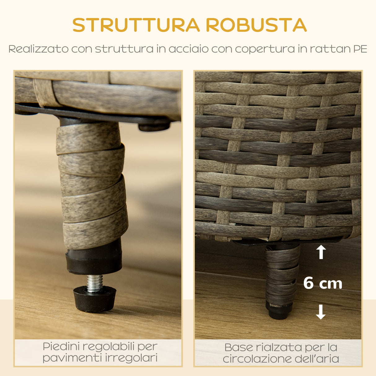 easycomfort easycomfort divano per cani di taglia piccola e media divano rialzato in rattan pe con cuscino impermeabile in gommapiuma 74x42x21cm marrone e grigio