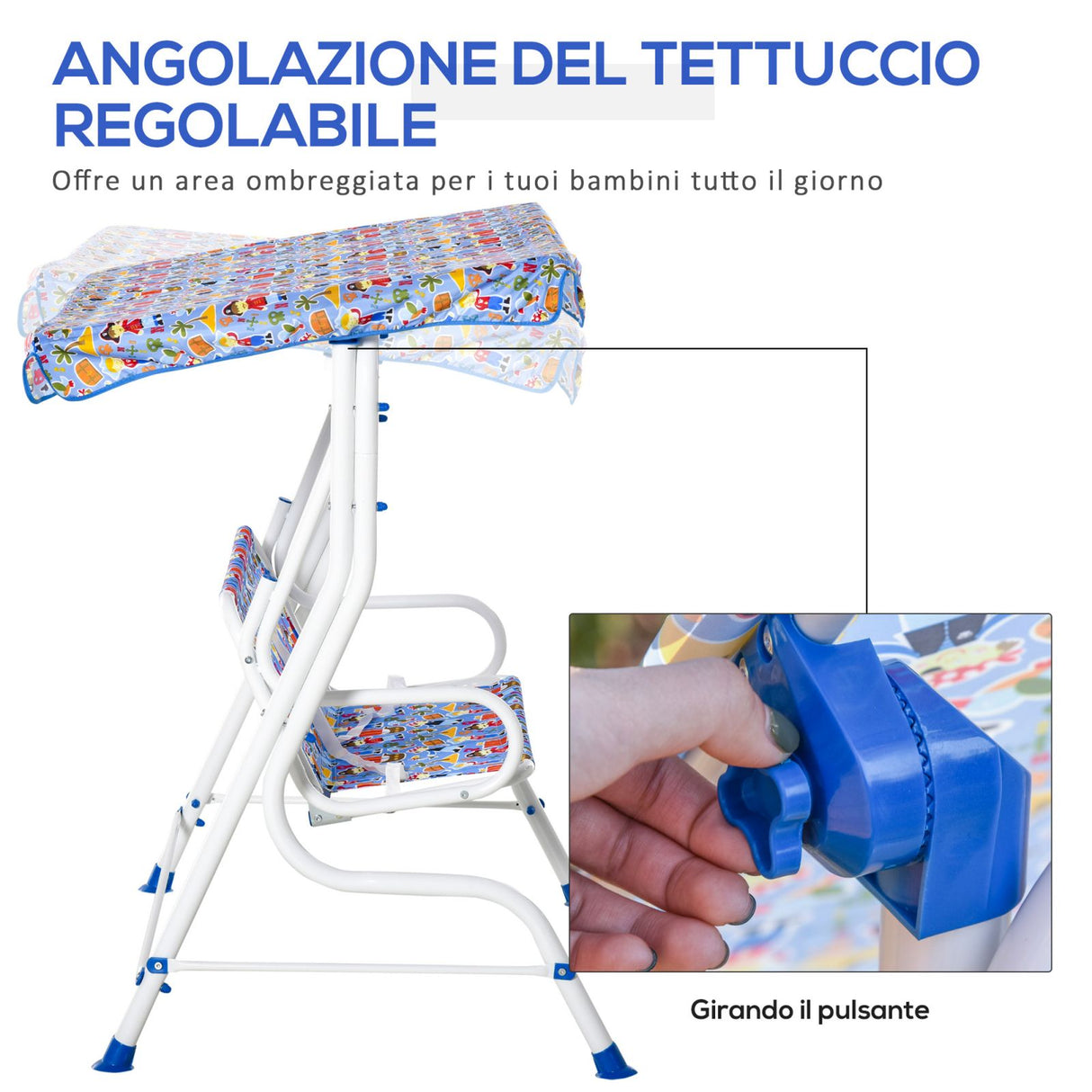 easycomfort easycomfort dondolo da giardino per bambini 2 posti con cinture di sicurezza e tettuccio ean 8054144136288