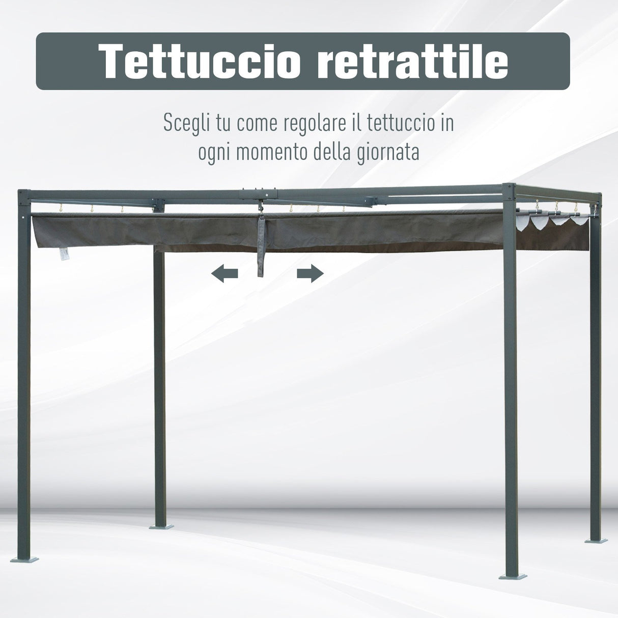 easycomfort easycomfort gazebo pergola con telo scorrevole per esterni 298 x 213 x 222 cm ean 8054144135052