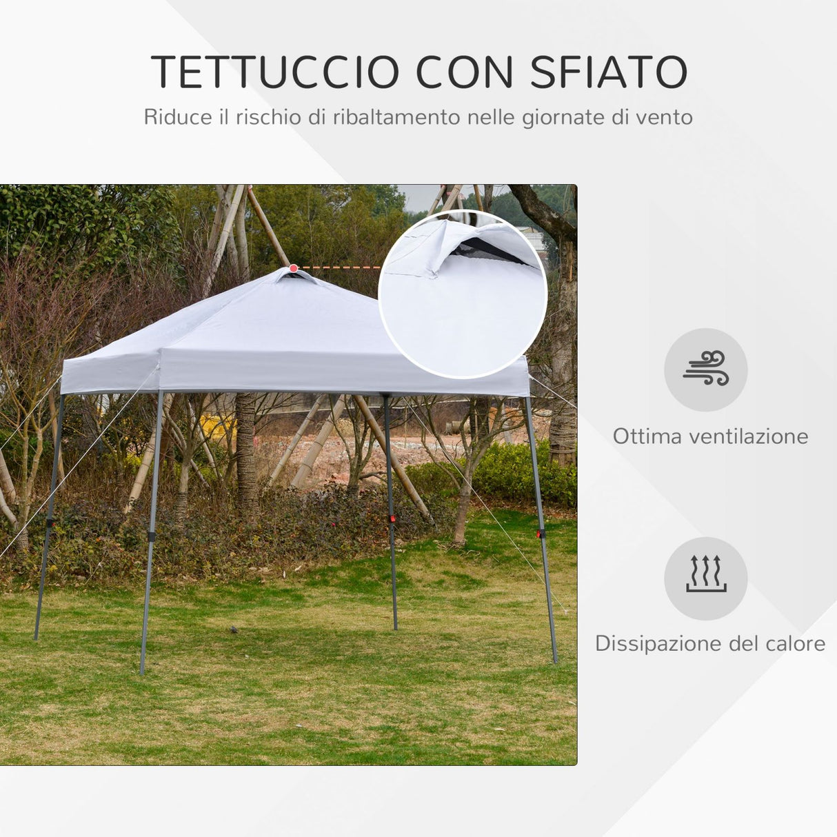 easycomfort easycomfort gazebo pieghevole 3x3m da giardino ed esterno in metallo e tessuto oxford bianco ean 8055776910901