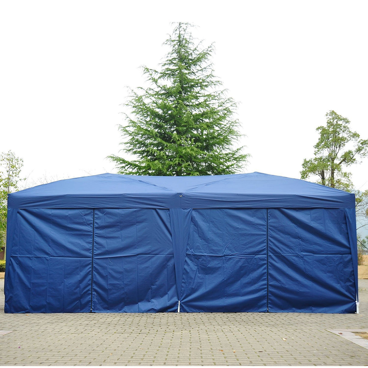 easycomfort easycomfort gazebo pieghevole tenda esterno con 6 pannelli laterali blu 6x3x2 55m ean 8054111843676