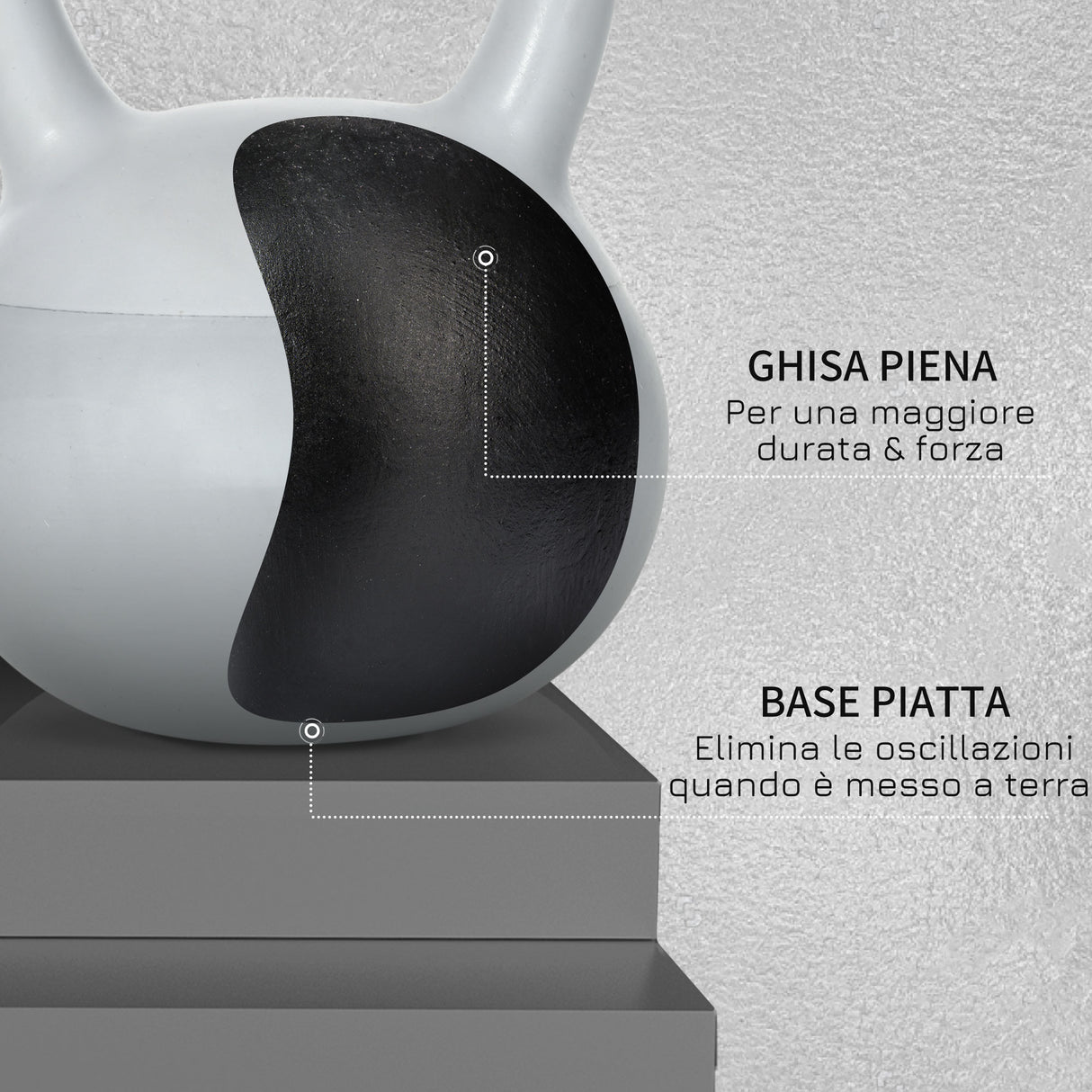 easycomfort easycomfort kettlebell 6kg in pvc e sabbia metallica per allenamento spalle e bicipiti 19x19x26 cm grigio