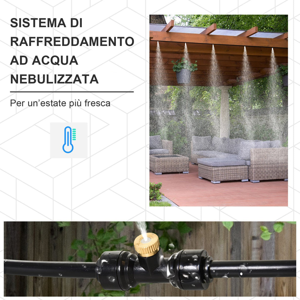 easycomfort easycomfort kit nebulizzatore giardino con 11 ugelli in ottone e tubo 6 tetri in pp nero ean 8054111841429