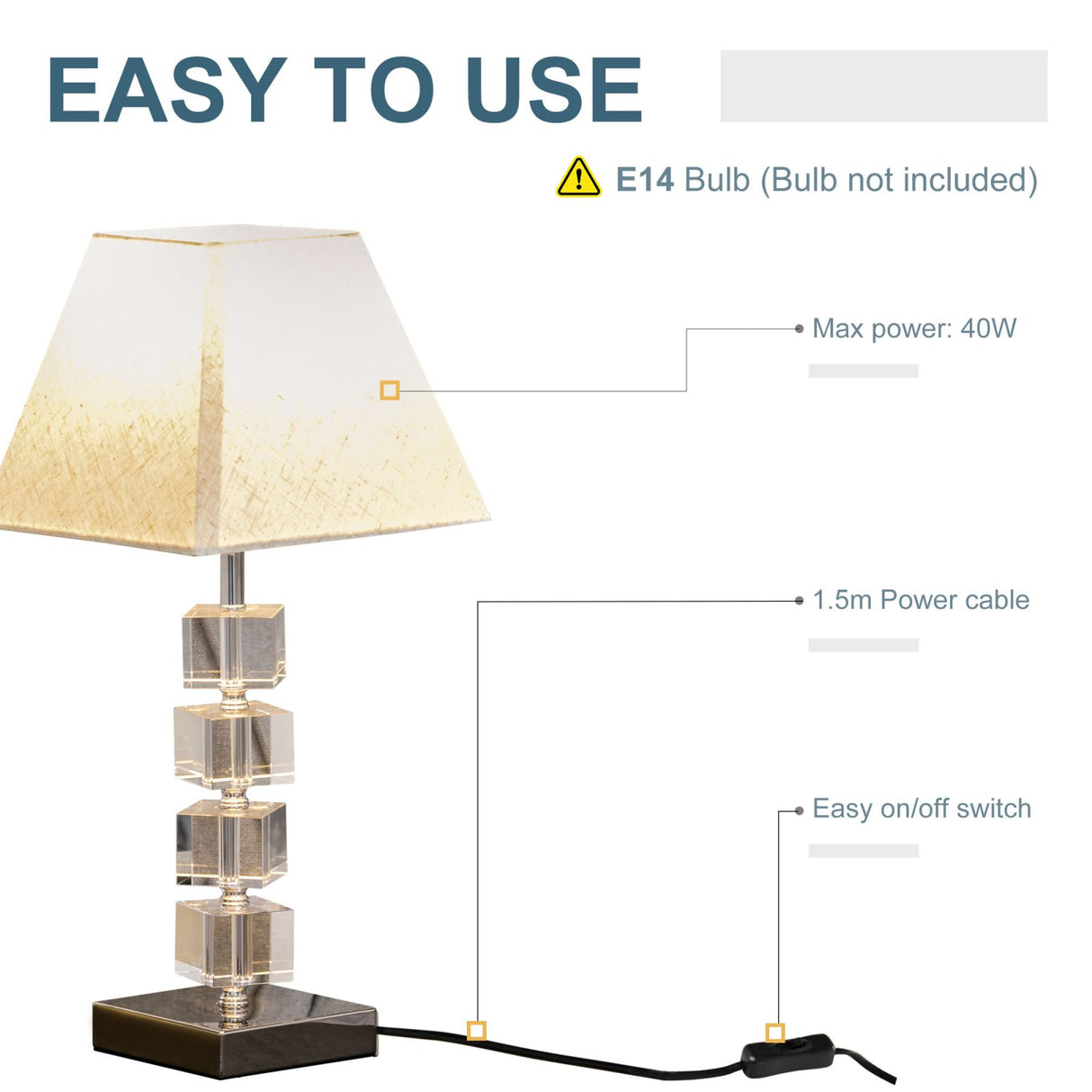 easycomfort easycomfort lampada da tavolo attacco e14 abat jour da comodino casa e ufficio ean 8054111841146