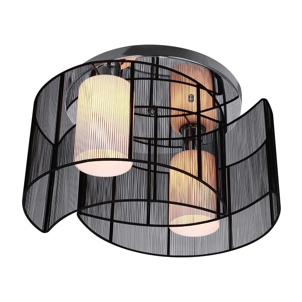 easycomfort easycomfort lampadario a incasso con 2 paralumi a mezzaluna in metallo nero 40 x 25cm ean 8054144134864