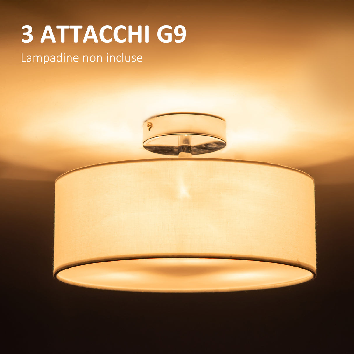 easycomfort easycomfort lampadario a soffitto moderno con paralume in tessuto bianco