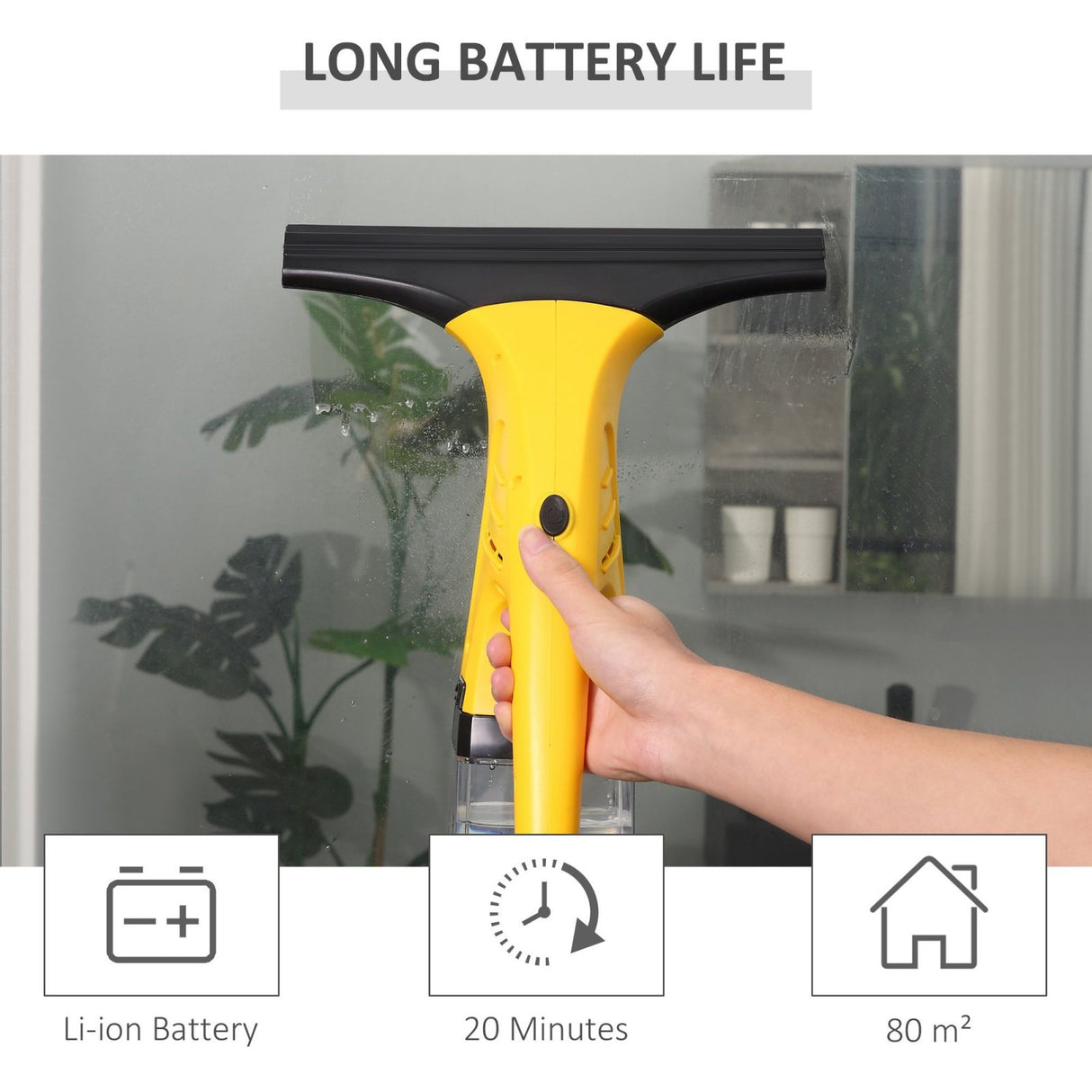 easycomfort easycomfort lavavetri elettrico aspiragocce con batteria ricaricabile pulitore vetri senza fili giallo