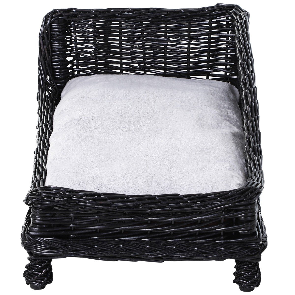 easycomfort easycomfort lettino per cani animali domestici chaise longue in vimini con cuscino nero ean 8054111845595