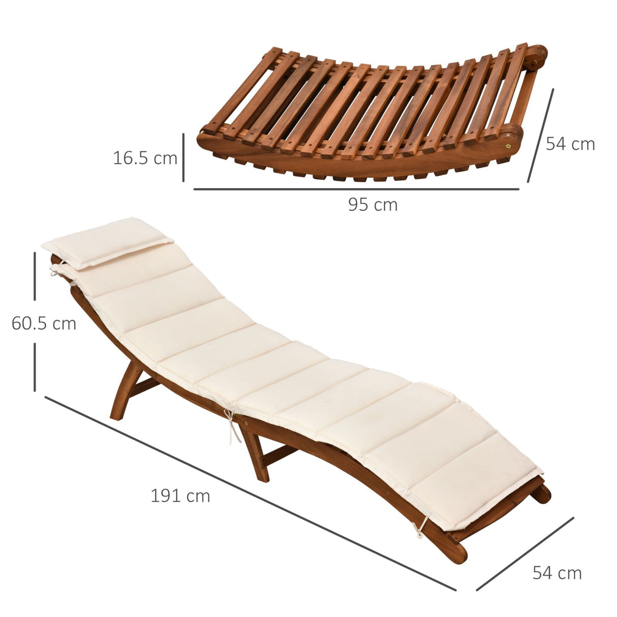 easycomfort easycomfort lettino prendisole sdraio da giardino in legno pieghevole con materassino bianco crema ean 8055776914404