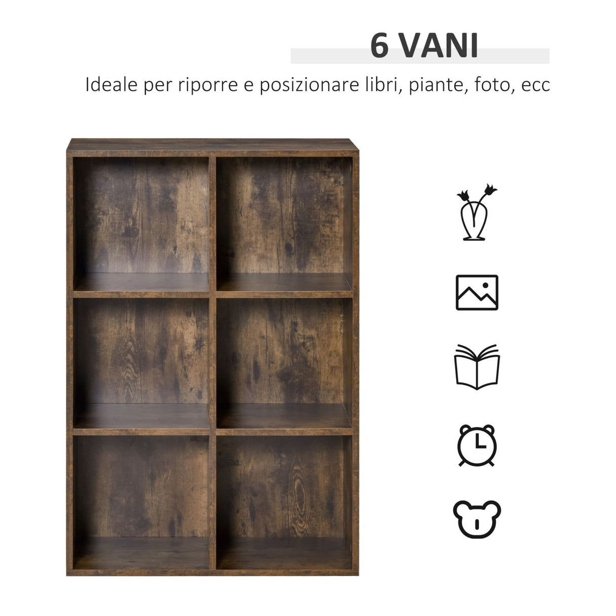 easycomfort easycomfort libreria da parete in legno stile industriale marrone 65 5x30x97 5cm