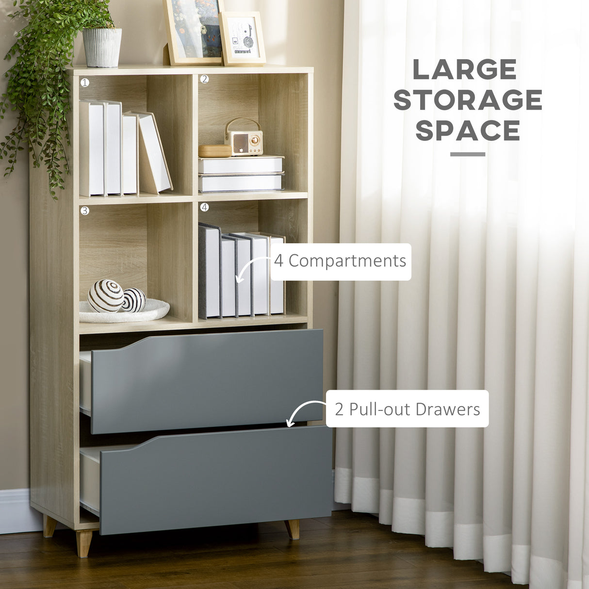 easycomfort easycomfort libreria moderna in truciolato e mdf con 2 cassetti e 4 ripiani aperti per soggiorno studio e camera 70 2x35x130 cm