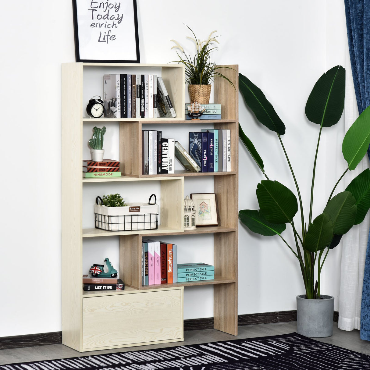 easycomfort easycomfort libreria scaffale a ripiani salvaspazio 2 pezzi in legno 141 x 29 x 176 cm carico max 100kg bianco rovere