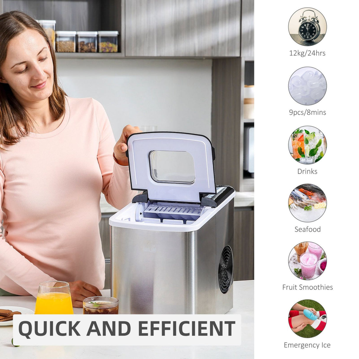 easycomfort easycomfort macchina del ghiaccio professionale in acciaio inox grigio